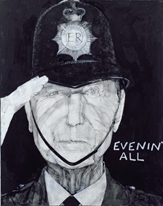 Jack Warner portréja a Dock Green Dixonjaként, a The Listener illusztrációja, 1970-es évek (gouache a fedélzeten)