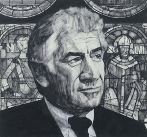 Leonard Bernstein portréja, illusztráció a The Sunday Times számára, 1970-es évek (gouache a fedélzeten)