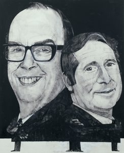 Morecambe és Wise portréja, illusztráció a The Listener számára, 1970-es évek (gouache a fedélzeten)