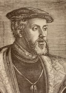 Charles Quint portréja, 1920-ban megjelent (litho) alkotó: Barthel (after) Beham