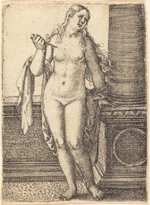 Lucretia egy oszlopnál áll alkotó: Barthel Beham