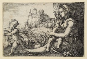Anya két fiúval alkotó: Barthel Beham