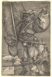 Szabványhordozó felemelt bal kézzel, 16. század eleje. alkotó: Barthel Beham