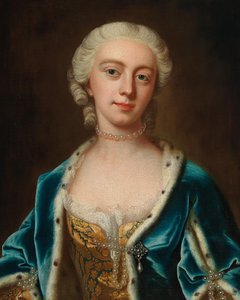 Szász-Gothai Augusta 1719-1772, walesi hercegnő portréja, XVIII. század közepe. alkotó: Barthelemy Du Pan