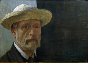 Selbstbildnis Barthélemy Menn mit Strohhut