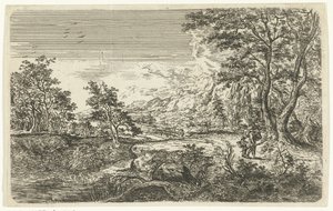 Táj férfi és fiú alkotó: Bartholomäus Ignaz Weiss (attributed to)