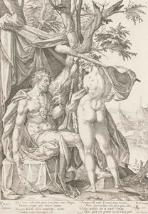 Herkules és Omphale, 1590 alkotó: Bartholomaeus Spranger