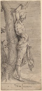 Szent Sebestyén, fához kötve alkotó: Bartholomaeus Spranger