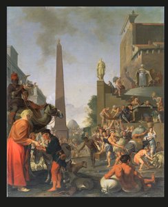 József kukoricát osztogat Egyiptomban, 1655 alkotó: Bartholomeus Breenbergh