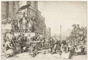 József gabonát oszt Egyiptomba alkotó: Bartholomeus Breenbergh