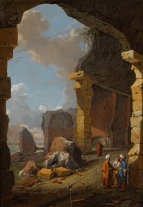 Római romok turbános alakokkal alkotó: Bartholomeus Breenbergh