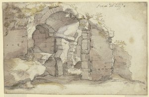 Egy ókori dongaboltozatos épület romjai alkotó: Bartholomeus Breenbergh