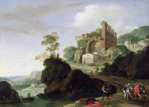 Szent Péter és Szent János egy tájon romokkal, 1625 körül (olaj, réz)