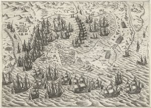 A cadizi csata, 1596 alkotó: Bartholomeus Willemsz. Dolendo (attributed to)