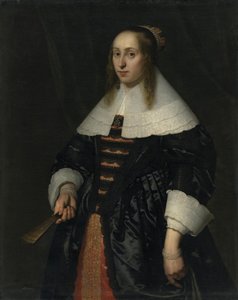 Fekete atlaszruhás nő portréja alkotó: Bartholomeus van der Helst