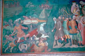 Freskó a Vörös-tengeren átkelő izraelitákról, 14. század