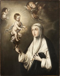 Rose de Lima (Isabel Flores de Oliva) (1586-1617) - Limai Szent Rózsa, Murillo, Bartolome Esteban, Másolat után. Olajfestmény. Mérete: 93x76 cm. Nemzeti Múzeum Stockholm alkotó: Bartolomé Esteban Murillo