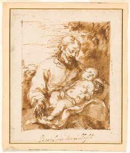 Szent József és az alvó Krisztus gyermek alkotó: Bartolomé Esteban Murillo