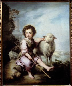 Bartolome Murillo (1618-1682) festménye: A jó pásztor 17. századi V. 1,23x1,01 m Madrid, Prado Múzeum - A jó pásztor. Bartolome Murillo (1618-1682) festménye XVII. 1,23 x 1,01 m. Prado Múzeum, Madrid alkotó: Bartolomé Esteban Murillo