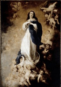 A szeplőtelen fogantatás vagy a lélek szeplőtelen fogantatás. (olajfestmény alkotó: Bartolomé Esteban Murillo