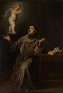 Páduai Szent Antal látomása, 1652. alkotó: Bartolomé Esteban Murillo