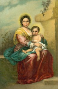 A Szűzanya és gyermeke (kromolit)