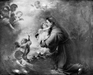 Páduai Szent Antal a gyermek Jézussal alkotó: Bartolomé Esteban Murillo