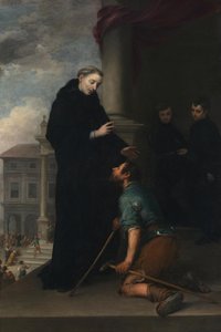 Villanovai Szent Tamás meggyógyít egy sántát alkotó: Bartolomé Esteban Murillo