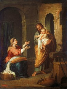 A Szent Család (festmény vászonra) alkotó: Bartolome Esteban Murillo