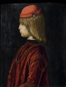 Guidubaldo da Montefeltro portréja, 1480-81 körül (olaj, tábla) alkotó: Bartolomeo (attr. to) Della Gatta