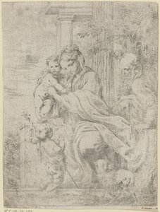 Szent Család a fiatal Keresztelő Jánossal alkotó: Bartolomeo Biscaino