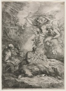 A Születés. alkotó: Bartolomeo Biscaino