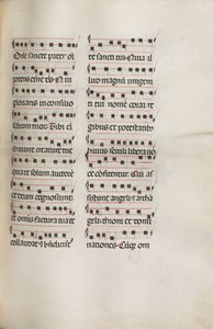 Missale: Fol. 112: néhány zenét tartalmaz a virágvasárnapi liturgia részeként, 1469.