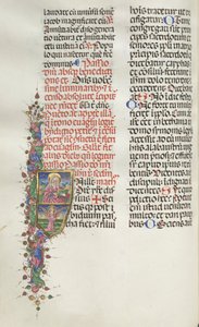 Missale: Fol. 116: Szent Máté angyallal, 1469. alkotó: Bartolomeo Caporali