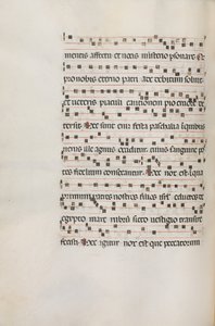 Missale: Fol. 154v: Zene Exultethez, 1469 alkotó: Bartolomeo Caporali