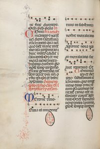 Missale: Fol. 177v: Zene különféle hétköznapi imákhoz, 1469. alkotó: Bartolomeo Caporali
