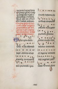 Missale: Fol. 180v: Zene különféle hétköznapi imákhoz, 1469. alkotó: Bartolomeo Caporali