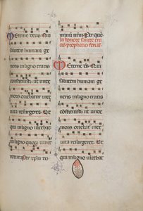 Missale: Fol. 182: Zene különféle hétköznapi imákhoz, 1469. alkotó: Bartolomeo Caporali