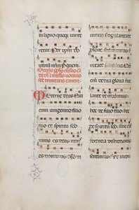 Missale: Fol. 182v: Zene különféle hétköznapi imákhoz, 1469. alkotó: Bartolomeo Caporali