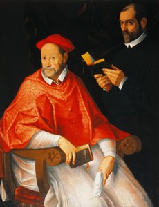 Bíboros és pap portréja, Bartolomeo Cesi (1556-1629), olaj, vászon, 96x124 cm.