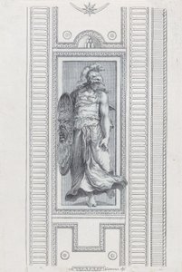 15. tábla: sisakot viselő, pajzsot viselő mitológiai alak, 1756