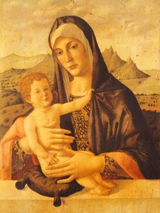 Madonna és gyermek ülve, Bartolomeo Montagna (1450-1523 körül) alkotó: Bartolomeo Montagna