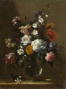 Egy váza virágokkal az asztalon, 1660-1670 körül