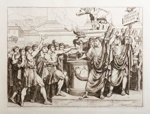Brutus és Collatinus megesküsznek, hogy elűzik a Tarquiniusokat alkotó: Bartolomeo Pinelli