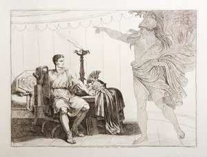 Caesar szelleme megjelenik Brutus előtt a filippi csata előtt alkotó: Bartolomeo Pinelli