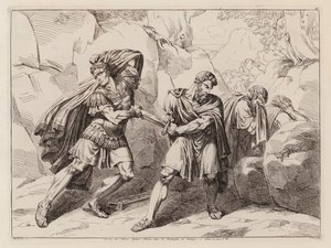 Brutus halála a filippi csata után, Kr. e. 42 (metszet)