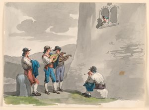 Rajz, A szerenád, 1807-08 alkotó: Bartolomeo Pinelli