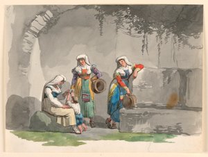 Rajz, Három dél-olasz nő, 1807-08 alkotó: Bartolomeo Pinelli