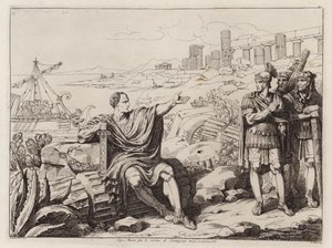 Gaius Marius ül Karthágó romjai között (metszet) alkotó: Bartolomeo Pinelli