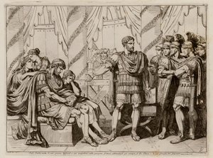 Lucius Aemilius Paullus Macedonicus a legyőzött Perseus makedón királyra mutatva